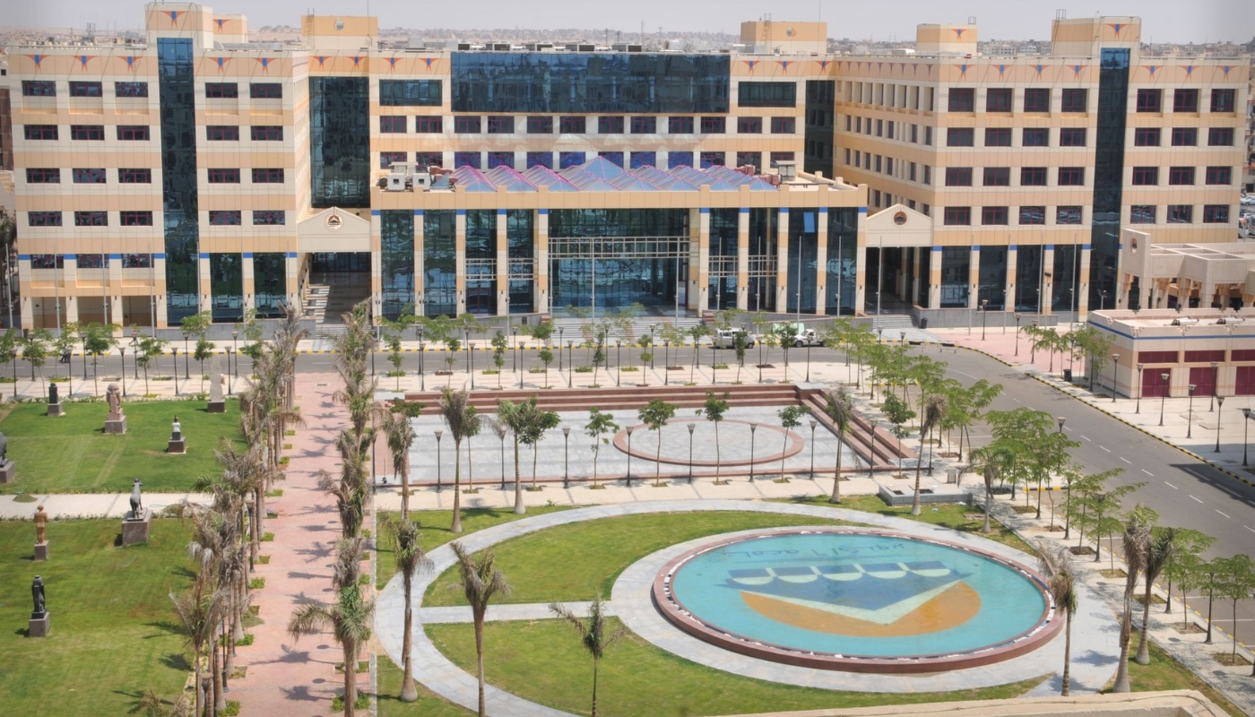 Main building of the Faculty of Tourism at October University in Egypt