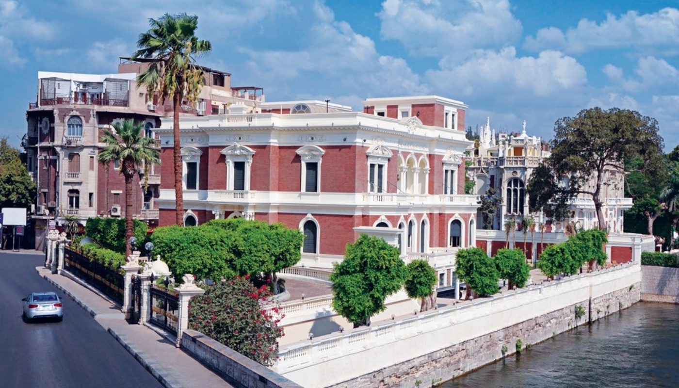 Exterior view of Aisha Fahmy Palace in Cairo, a cultural monument under the Ministry of Culture.