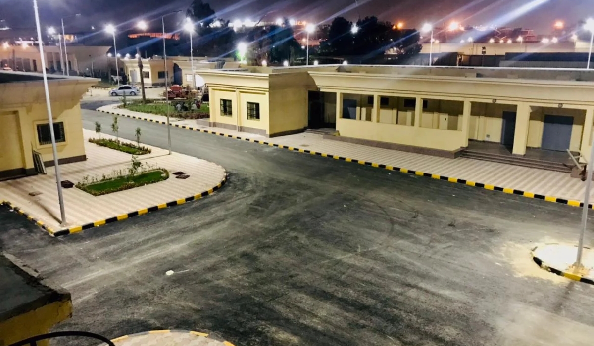 Security personnel and supervisors at the Central Security Camp construction site in Tanta