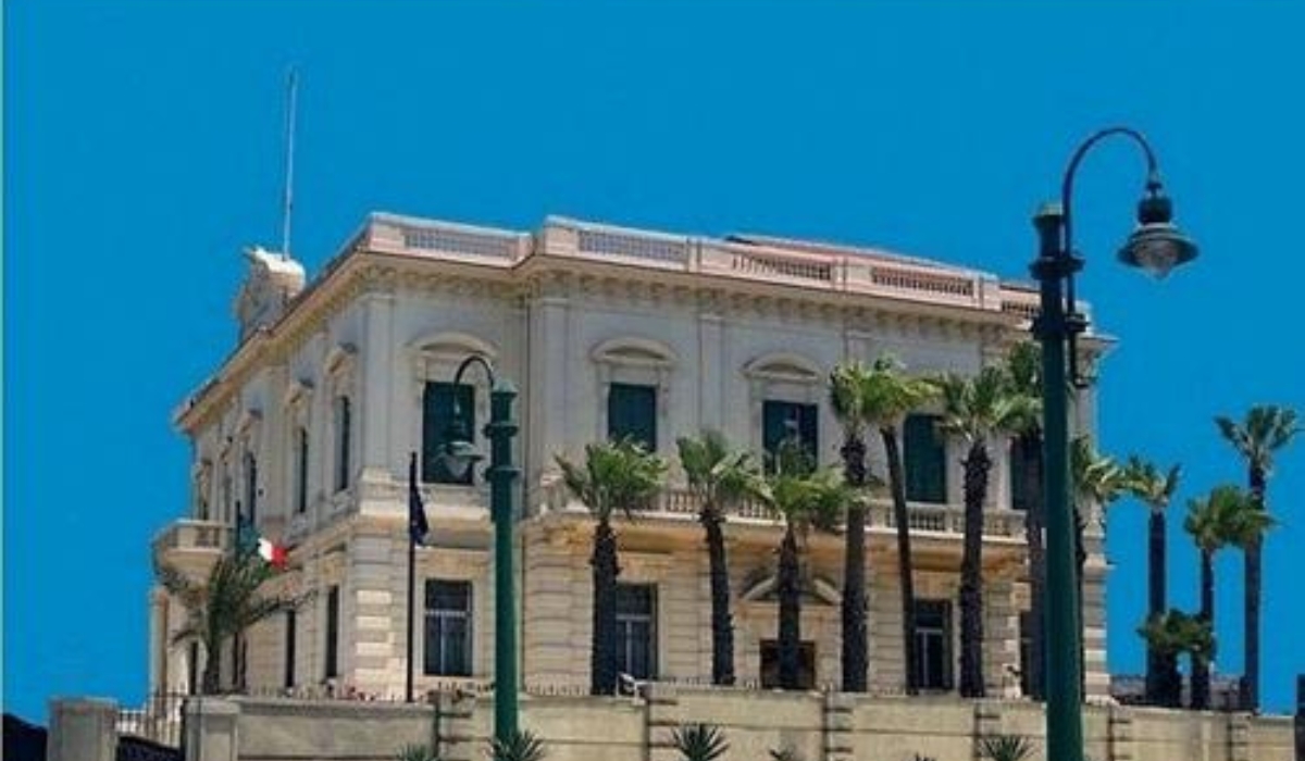 Marble corridor cleaning and polishing services at Embassy of Italy in Cairo commercial building